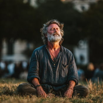Ältere Menschen praktizieren sanfte Yoga